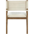  Meridian Avon Cream Linen Textured Performance Fabric Upholstered Dining Arm Chair IMAGE 5