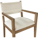  Meridian Avon Cream Linen Textured Performance Fabric Upholstered Dining Arm Chair IMAGE 6