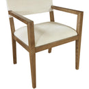  Meridian Avon Cream Linen Textured Performance Fabric Upholstered Dining Arm Chair IMAGE 7