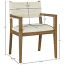  Meridian Avon Cream Linen Textured Performance Fabric Upholstered Dining Arm Chair IMAGE 9