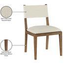  Meridian Avon Cream Linen Textured Performance Fabric Upholstered Dining Side Chair IMAGE 10