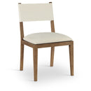  Meridian Avon Cream Linen Textured Performance Fabric Upholstered Dining Side Chair IMAGE 1