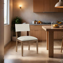  Meridian Avon Cream Linen Textured Performance Fabric Upholstered Dining Side Chair IMAGE 2