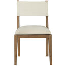  Meridian Avon Cream Linen Textured Performance Fabric Upholstered Dining Side Chair IMAGE 3