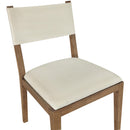  Meridian Avon Cream Linen Textured Performance Fabric Upholstered Dining Side Chair IMAGE 6