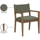  Meridian Avon Olive Linen Textured Performance Fabric Upholstered Dining Arm Chair IMAGE 10