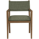  Meridian Avon Olive Linen Textured Performance Fabric Upholstered Dining Arm Chair IMAGE 3
