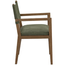  Meridian Avon Olive Linen Textured Performance Fabric Upholstered Dining Arm Chair IMAGE 4