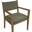  Meridian Avon Olive Linen Textured Performance Fabric Upholstered Dining Arm Chair IMAGE 6