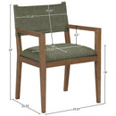  Meridian Avon Olive Linen Textured Performance Fabric Upholstered Dining Arm Chair IMAGE 9