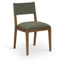  Meridian Avon Olive Linen Textured Performance Fabric Upholstered Dining Side Chair IMAGE 1