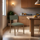  Meridian Avon Olive Linen Textured Performance Fabric Upholstered Dining Side Chair IMAGE 2