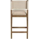  Meridian Avon Beige Linen Textured Performance Fabric Upholstered Counter Stool IMAGE 4