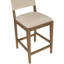  Meridian Avon Beige Linen Textured Performance Fabric Upholstered Counter Stool IMAGE 5