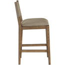  Meridian Avon Brown Linen Textured Performance Fabric Upholstered Counter Stool IMAGE 3