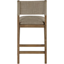  Meridian Avon Brown Linen Textured Performance Fabric Upholstered Counter Stool IMAGE 4