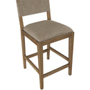  Meridian Avon Brown Linen Textured Performance Fabric Upholstered Counter Stool IMAGE 6