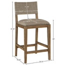  Meridian Avon Brown Linen Textured Performance Fabric Upholstered Counter Stool IMAGE 8