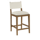  Meridian Avon Cream Linen Textured Performance Fabric Upholstered Counter Stool IMAGE 1