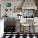  Meridian Avon Cream Linen Textured Performance Fabric Upholstered Counter Stool IMAGE 2