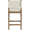  Meridian Avon Cream Linen Textured Performance Fabric Upholstered Counter Stool IMAGE 4