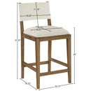  Meridian Avon Cream Linen Textured Performance Fabric Upholstered Counter Stool IMAGE 8