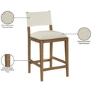  Meridian Avon Cream Linen Textured Performance Fabric Upholstered Counter Stool IMAGE 9