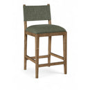  Meridian Avon Olive Linen Textured Performance Fabric Upholstered Counter Stool IMAGE 1