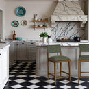  Meridian Avon Olive Linen Textured Performance Fabric Upholstered Counter Stool IMAGE 2