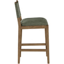  Meridian Avon Olive Linen Textured Performance Fabric Upholstered Counter Stool IMAGE 3
