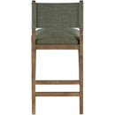  Meridian Avon Olive Linen Textured Performance Fabric Upholstered Counter Stool IMAGE 4