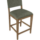  Meridian Avon Olive Linen Textured Performance Fabric Upholstered Counter Stool IMAGE 6