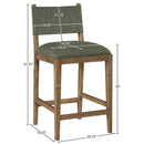  Meridian Avon Olive Linen Textured Performance Fabric Upholstered Counter Stool IMAGE 8