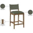  Meridian Avon Olive Linen Textured Performance Fabric Upholstered Counter Stool IMAGE 9