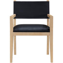  Meridian Avon Black Vegan Leather Dining Arm Chair IMAGE 3
