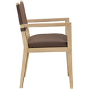  Meridian Avon Brown Vegan Leather Dining Arm Chair IMAGE 4