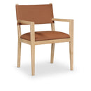  Meridian Avon Cognac Vegan Leather Dining Arm Chair IMAGE 1