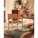  Meridian Avon Cognac Vegan Leather Dining Arm Chair IMAGE 2