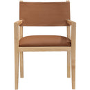  Meridian Avon Cognac Vegan Leather Dining Arm Chair IMAGE 3