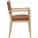  Meridian Avon Cognac Vegan Leather Dining Arm Chair IMAGE 4