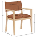  Meridian Avon Cognac Vegan Leather Dining Arm Chair IMAGE 8