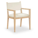  Meridian Avon Cream Vegan Leather Dining Arm Chair IMAGE 1