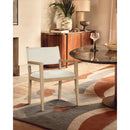  Meridian Avon Cream Vegan Leather Dining Arm Chair IMAGE 2