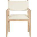  Meridian Avon Cream Vegan Leather Dining Arm Chair IMAGE 3