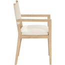  Meridian Avon Cream Vegan Leather Dining Arm Chair IMAGE 4