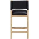  Meridian Avon Black Vegan Leather Counter Stool IMAGE 5