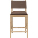  Meridian Avon Brown Vegan Leather Counter Stool IMAGE 3