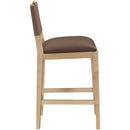  Meridian Avon Brown Vegan Leather Counter Stool IMAGE 4