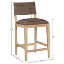  Meridian Avon Brown Vegan Leather Counter Stool IMAGE 8