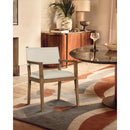  Meridian Avon Beige Vegan Leather Dining Arm Chair IMAGE 2